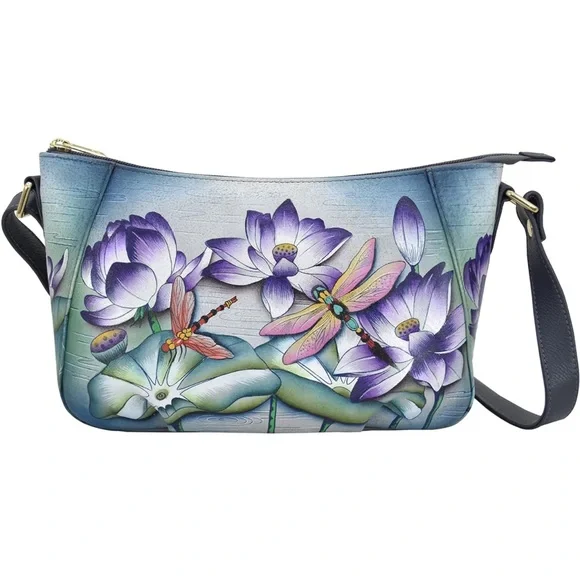 Anuschka Large Triple Compartment Hobo- Tranquil Pond - Picture 1 of 6